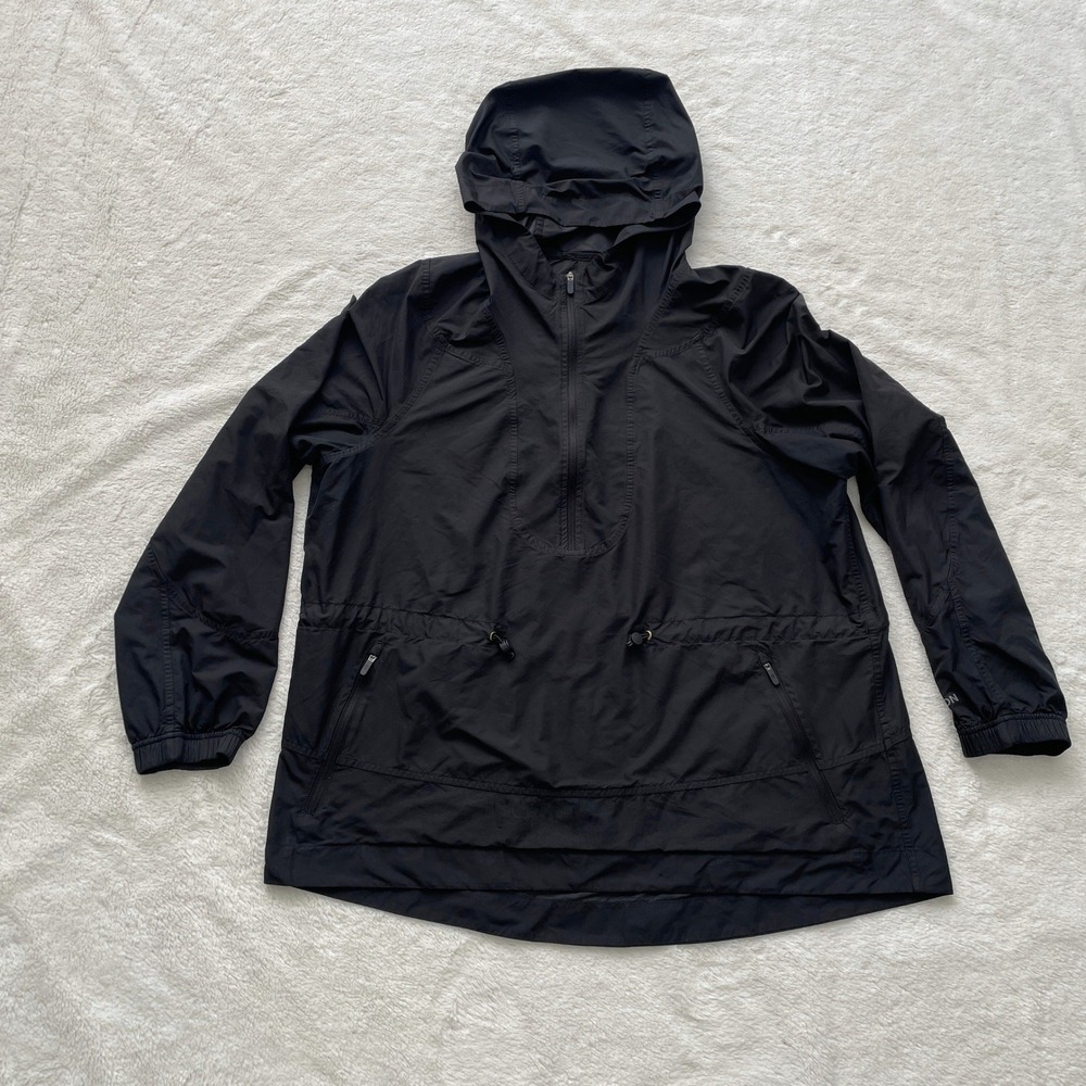 Lululemon Cinch-Waist Half-Zip Running Jacket Black Hooded Windbreaker Size 10